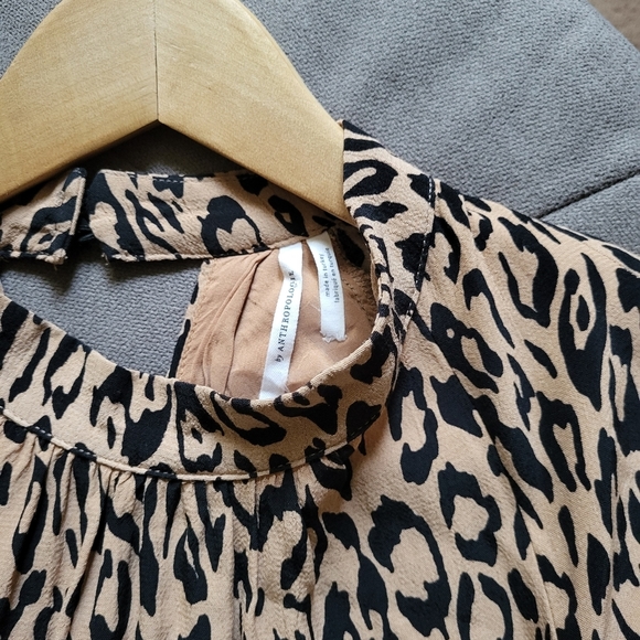 Anthropologie McKenzie Mock Neck  Leopard Print Tunic Dress Size Small - Picture 8 of 12